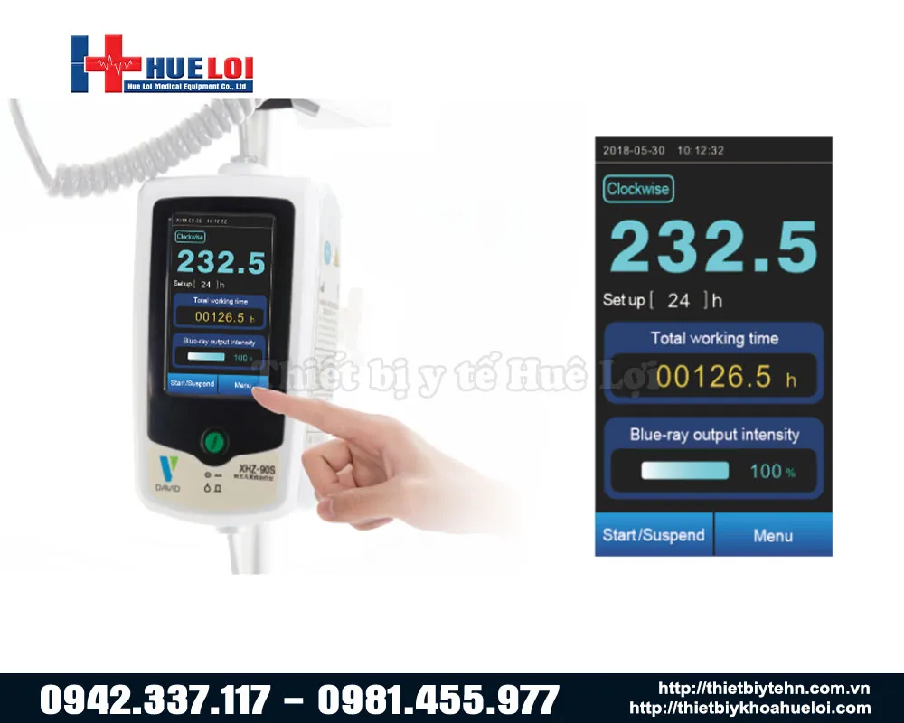 Giao điện điều khiển của máy điều trị vàng da cho trẻ XHZ - 90S Giao điện điều khiển của máy điều trị vàng da cho trẻ XHZ - 90S
