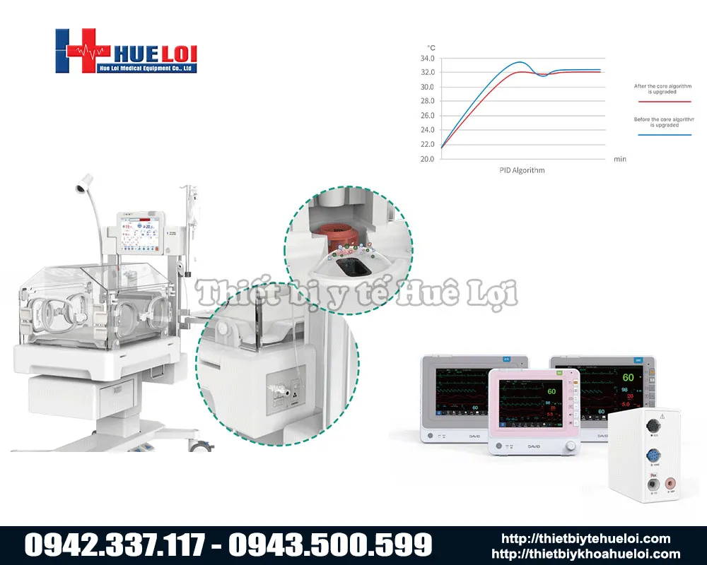 Lồng ấp trẻ sơ sinh tích hợp theo dõi sức khỏe