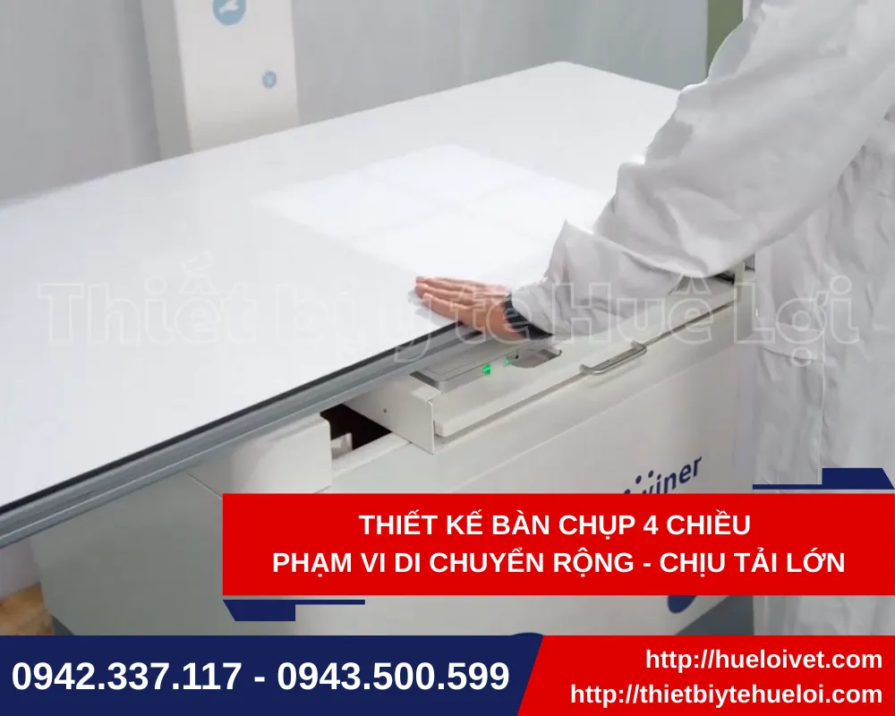 Bàn chụp 4 chiều của máy X-Quang thú y