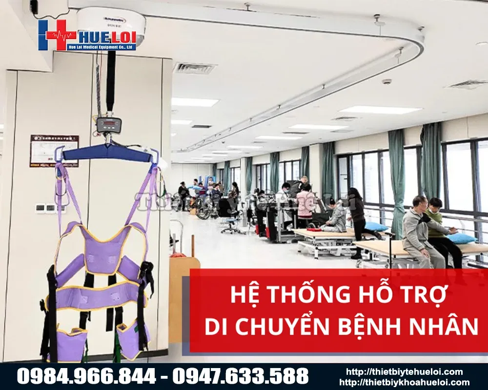 Hệ thống hỗ trợ di chuyển và tập đi treo trần
