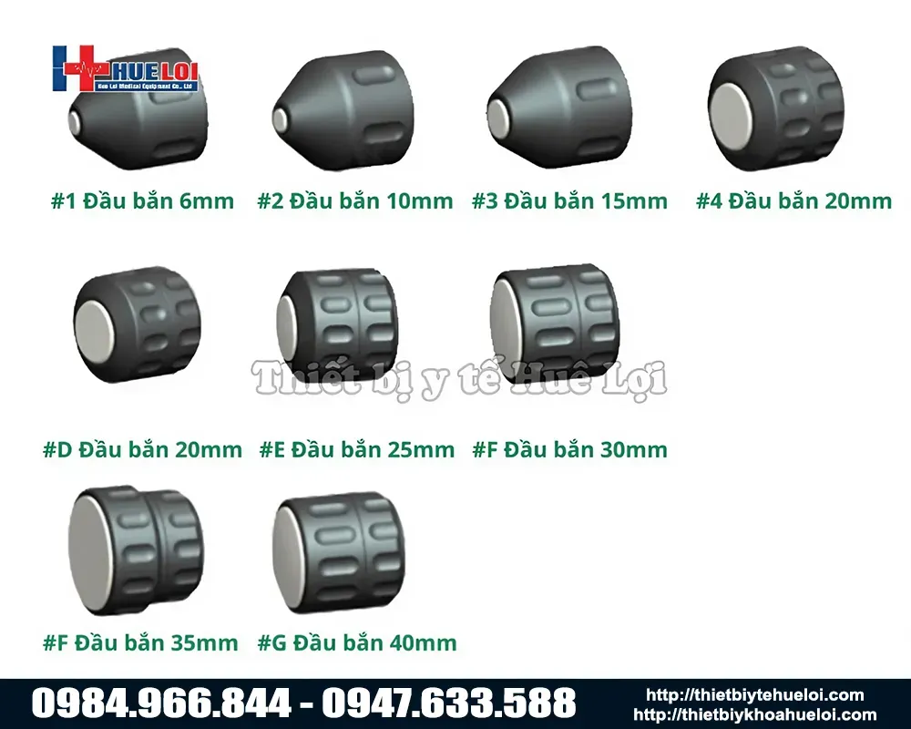 Các đầu bắn của máy xung kích T703