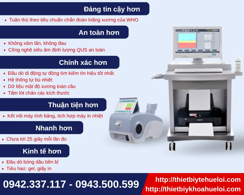 Điểm nổi bật của máy đo loãng xương gót chân bằng sóng siêu âm