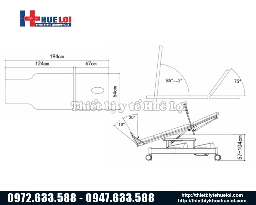 Kích thước của giường tập đứng có chức năng nâng hạ