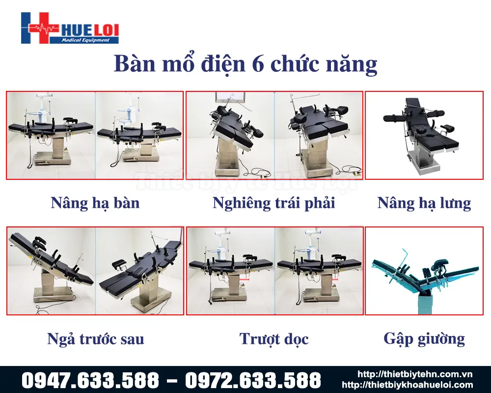 6 chức năng của bàn mổ điện