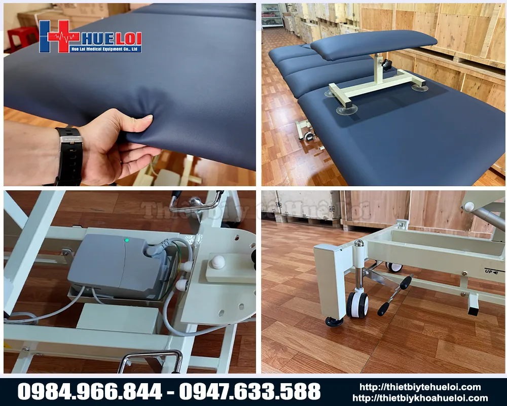 Chi tiết các phần của giường kéo giãn cột sống