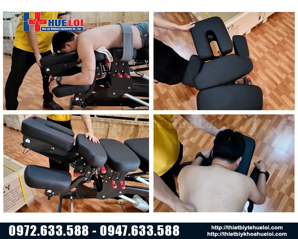 Chi tiết các phần của giường nắn chỉnh cột sống hiện đại