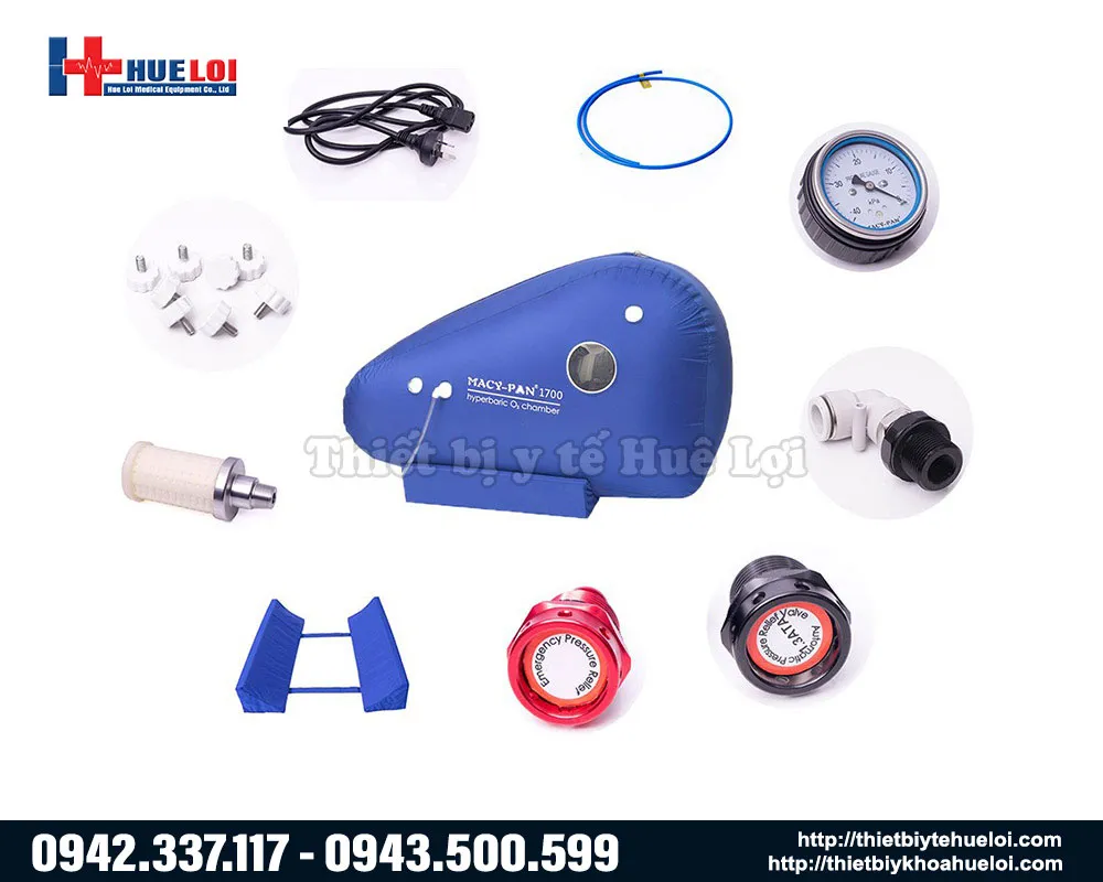 phụ kiện đi kèm của buồng oxy cao áp st-1700