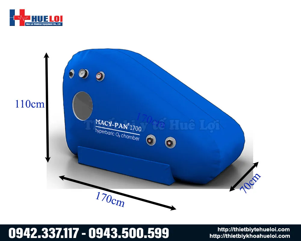kích thước của buồng oxy cao áp ST1700