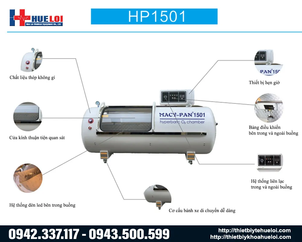 Cấu tạo của buồng oxy cao áp HP1501