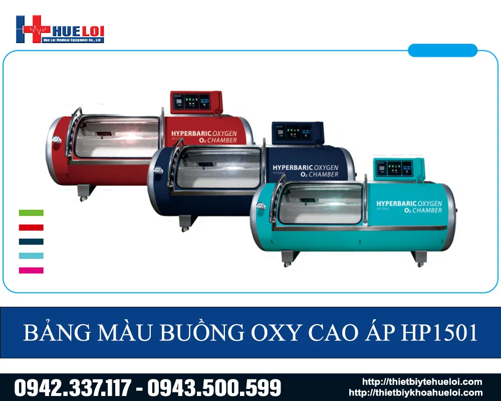 bảng màu của buồng oxy cao áp