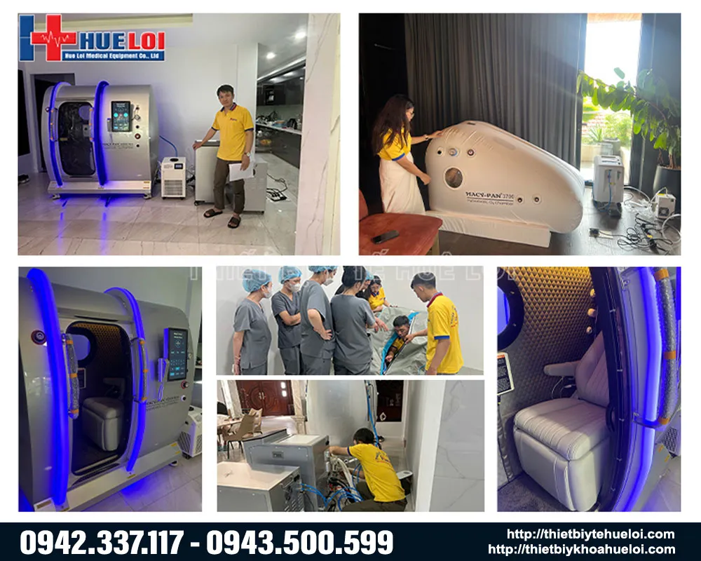 Huê Lợi bàn giao buồng oxy cao áp