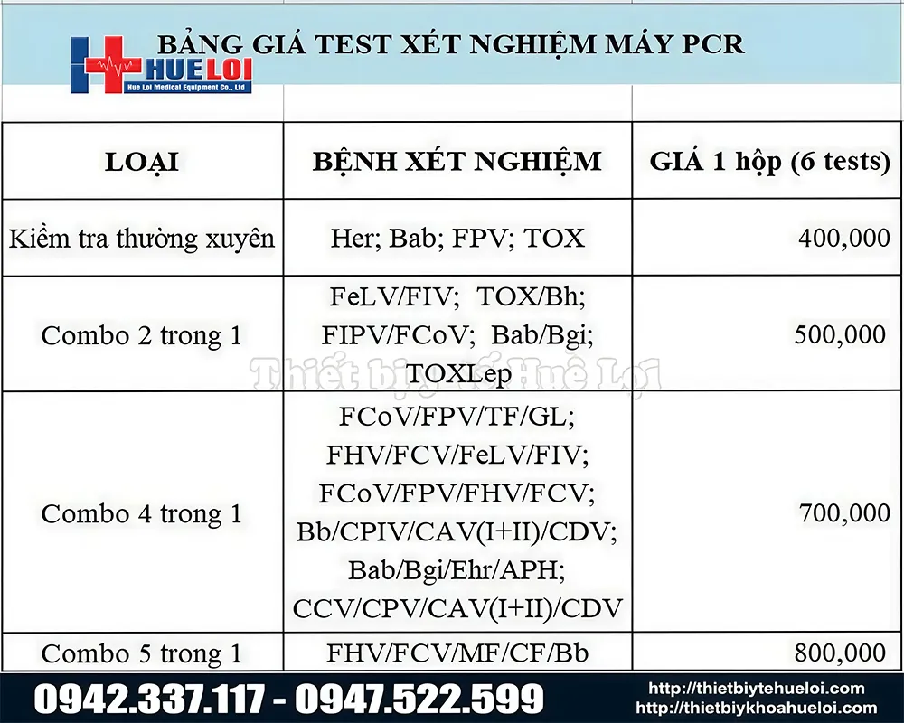 Bảng giá test PCR máy xét nghiệm thú y GN7000
