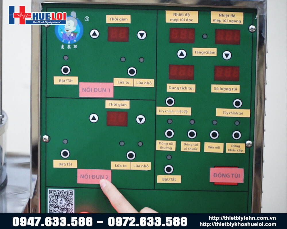 bảng điều khiển nồi sắc thuốc
