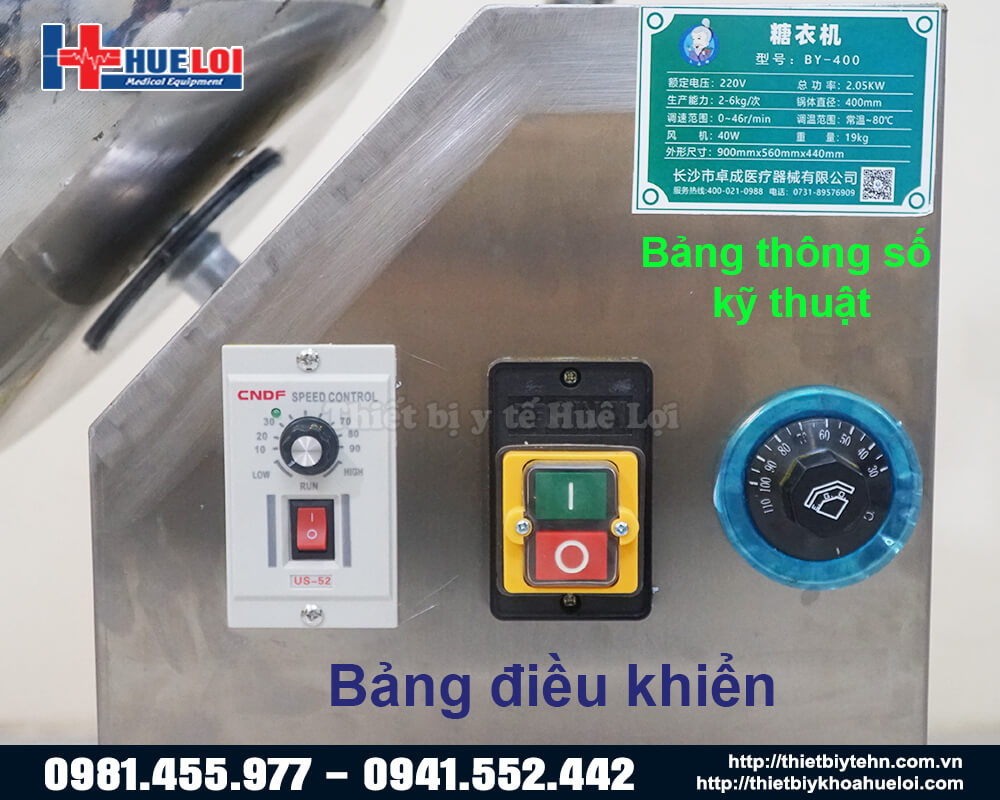 bảng điều khiển Máy đánh bóng viên thuốc đông y