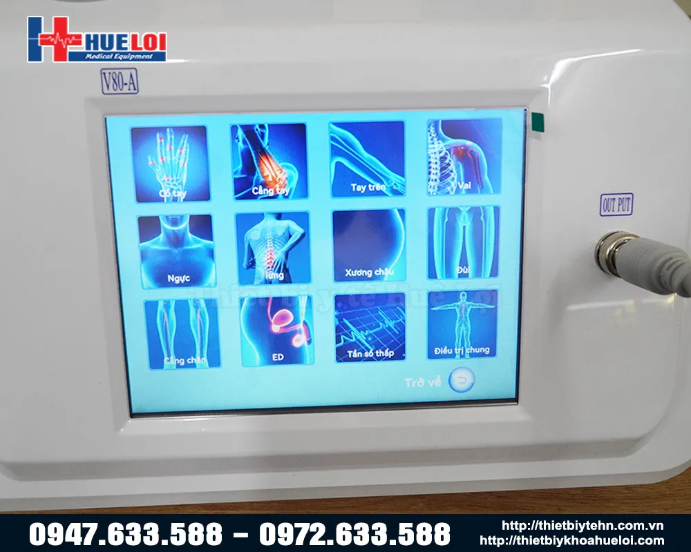 các chương trình điều trị của máy xung kích V80A các chương trình điều trị của máy xung kích V80A