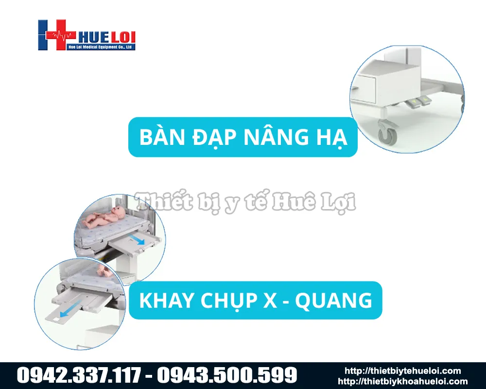 Máy sưởi ECOSY 530 cho trẻ sơ sinh tích hợp khay chụp X quang