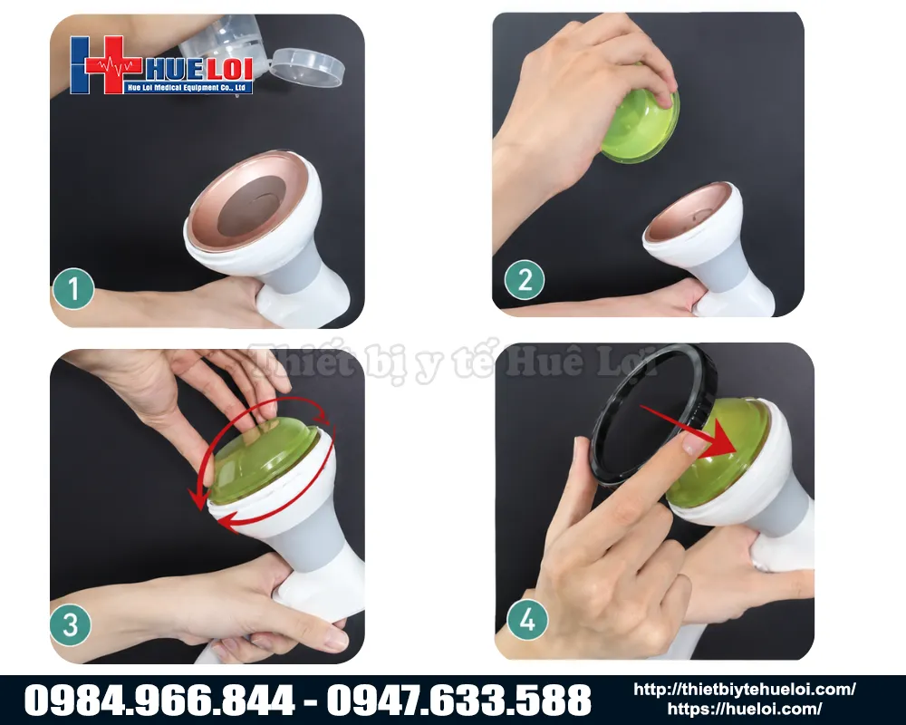 Các bước thay thế 7 đệm gel của máy sóng xung kích áp điện huê lợi